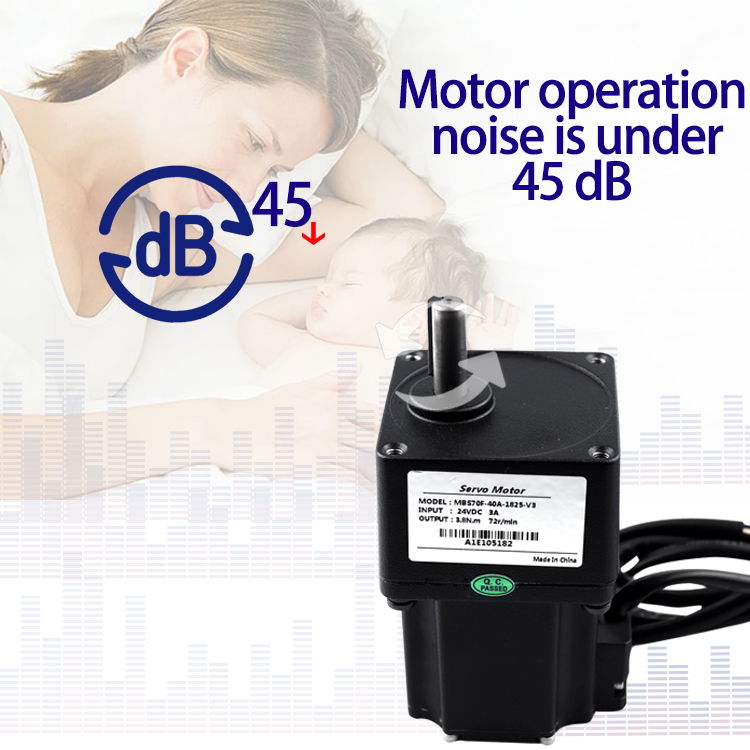 72rpm 0.21N.M 3 Phase 24V DC Servo Motor For Swing Gate
