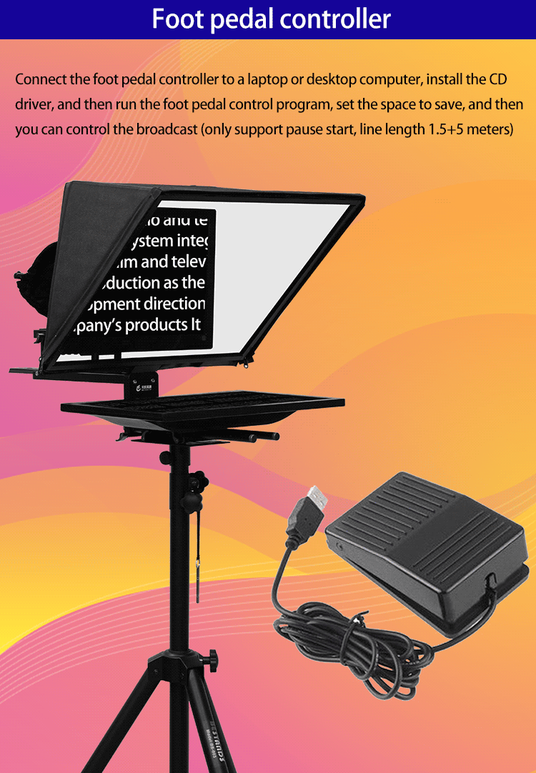 20-inch Single Screen Tempered Prompter Glass for Accurate Teleprompting and Shooting