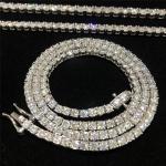 Hip Hop Moissanite Tennis Necklace 925 Sterling Silve VVS Diamond Tennis