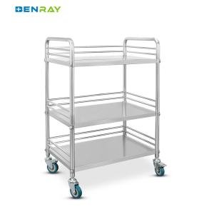 China 3 Layer Hospital Stainless Steel Medical Instrument Trolley wholesale