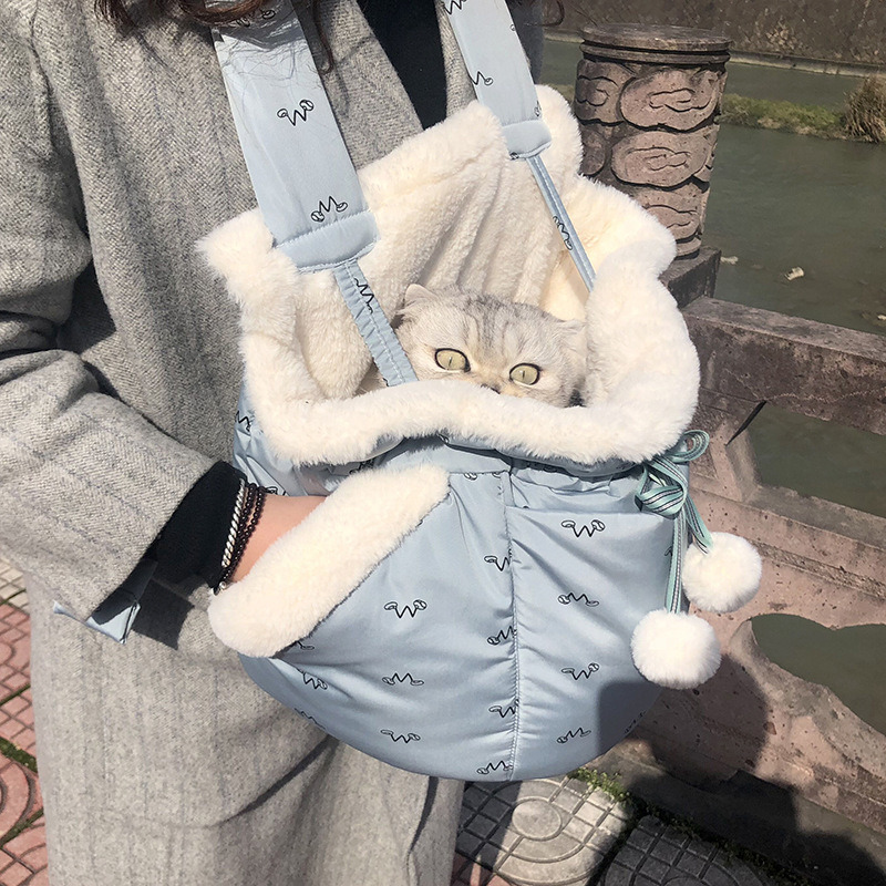 Design Front Pet Fur Carrier Pet Outdoor Warm Dog Bags