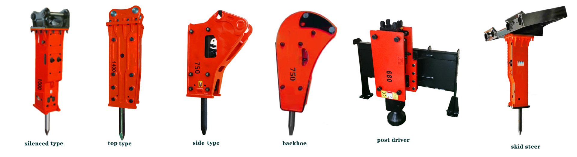 1.2 - 55 ton Excavator Attachments Cement Road Hydraulic Excavator Stone Breaker