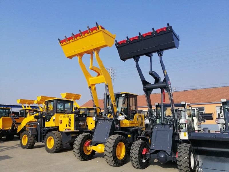 1.5 ton quick coupler wheel loader with bucket and pallet fork