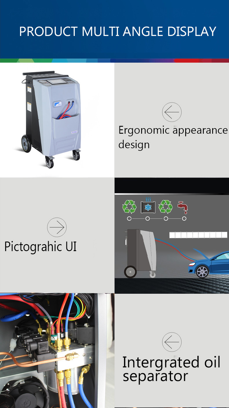 7" Touch Screen Freon Recovery Machine Equipment 11CC For Car A/C Refrigerant R1234yf