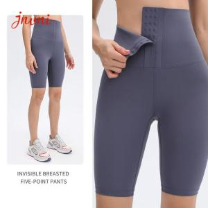 China High Waisted Trainer Corset Bike Cycling Shorts Tummy Control Gym Shorts wholesale