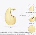 Women Earrings Gold Open Hoop C Shape 14K Gold Filled Small Boho Beach Simple