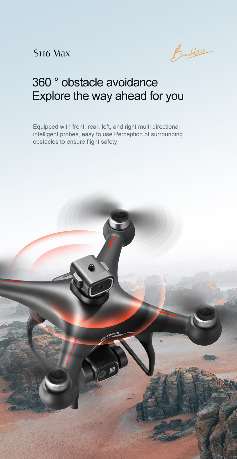 Intelligent Obstacle Avoidance Mini Four-axis Brushless Drone with Strong Endurance and Beginner Operator Skill Level