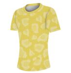 100% Polyester Women Running Tee , Leopard Stripes Circle Neck T Shirt