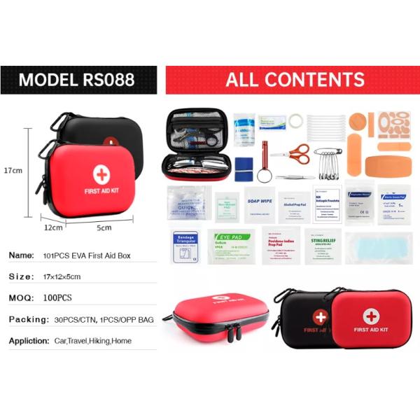 PU EVA Portable First Aid Bag Red Pouch For Workplace