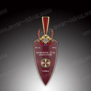 China Custom Shield Stickers Printing Metal Liquor Bottle Label Waterproof wholesale