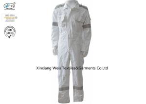 China Pure White Silver Reflective Tapes 260gsm FR Cotton Coveralls wholesale