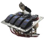 4 Gang USB Charger IP65 Universal Rocker Switch Panel