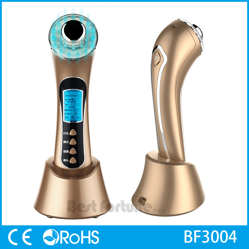 50 - 60 Hz Led Light Therapy Device , Ultrasonic Ion Face Beauty Stimulator
