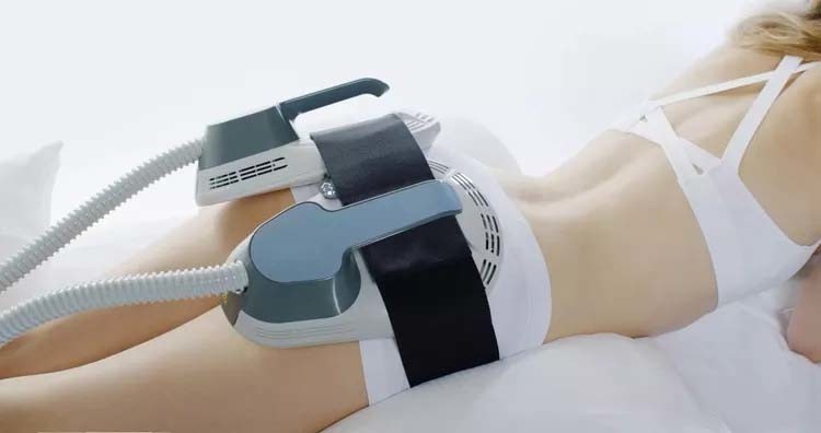 Portable ems body sculpting machine home use 2 handles cellulite reduction rf skin tightening body sculpting machine