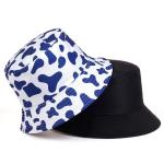 Fashion Summer Cotton Bucket Hat Cow Striped Print Hip Hop Panama Cap