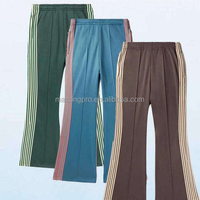 Polyester/Cotton Y2K Men Women Casual Joggers with Flared Wide Leg and Side Stripes