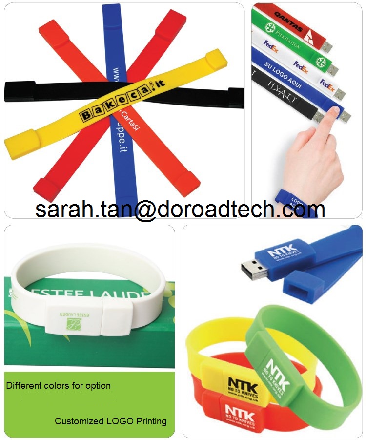 Promotional Gifts Silicone Bracelet USB Flash Drive for Free Sample
