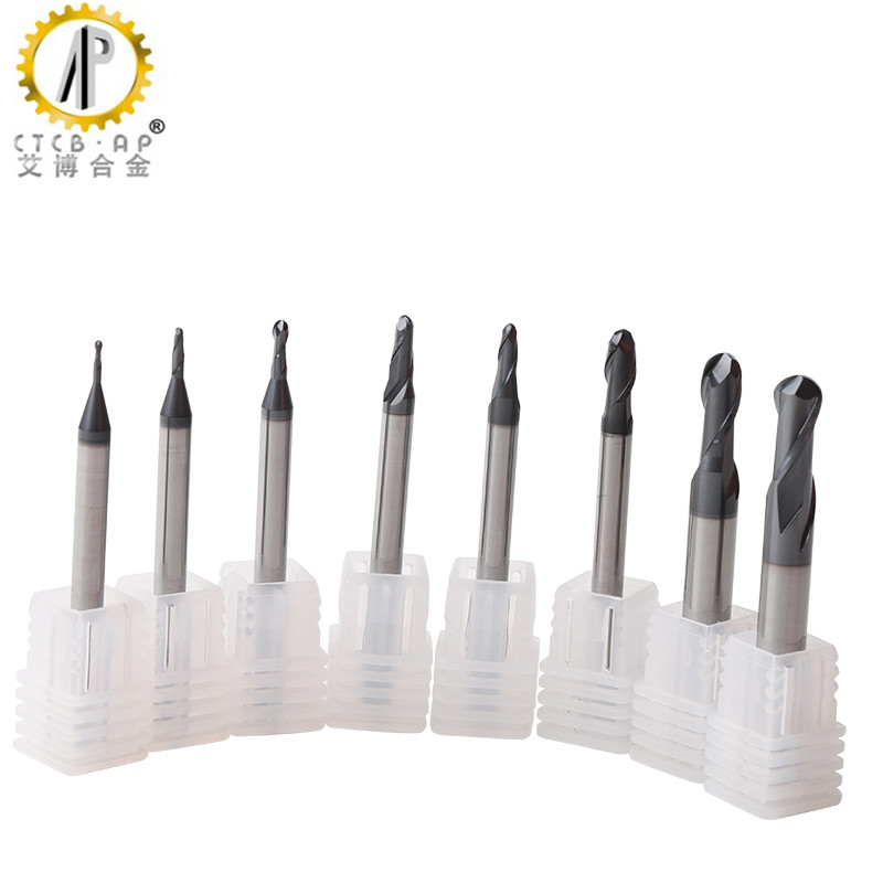 HRC 58 2 4 Flute Ball Nose Micrograin Tungsten Carbide Router Bits
