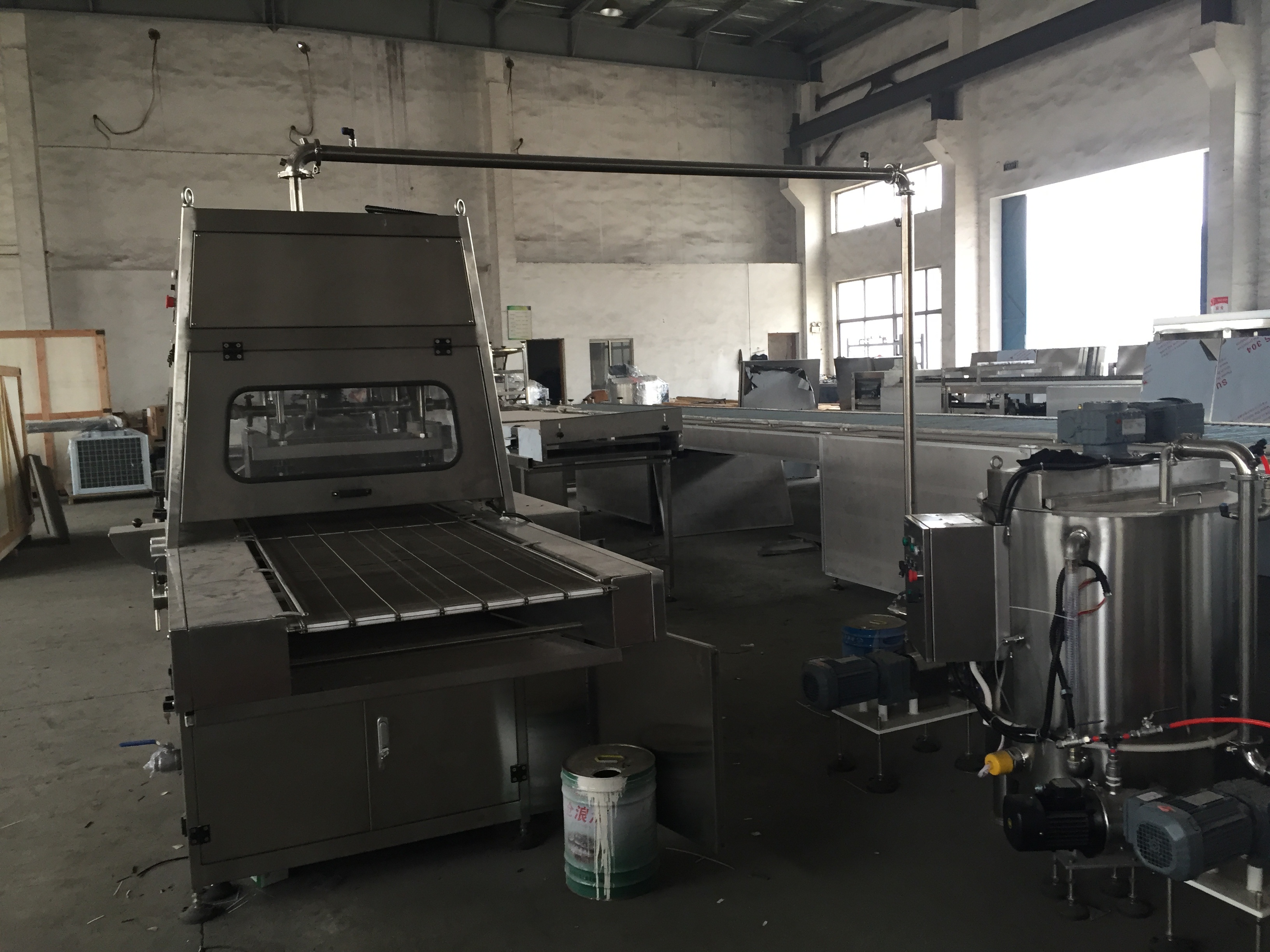 1-1000kg/H 1000mm Conveyor Belt Chocolate Enrobing Line For Biscuit / Cookie