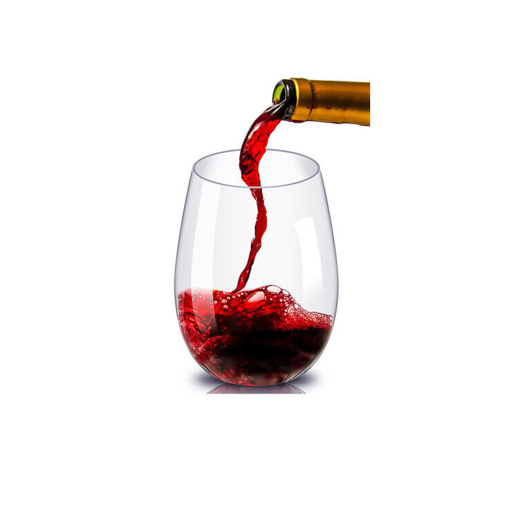 Shatterproof Plastic Stemless Wine Glasses 12Oz Dishwasher Safe