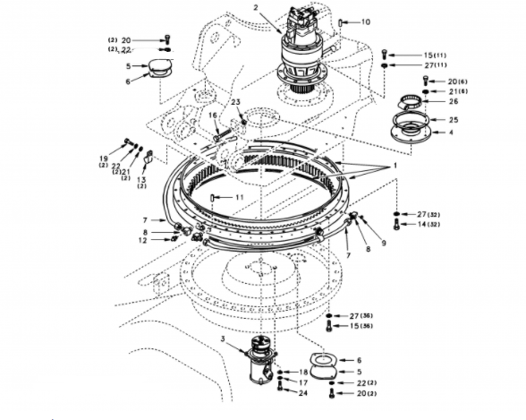 1155-00061 Slewing Ring Bearing For EC210  Crawler Excavator 1