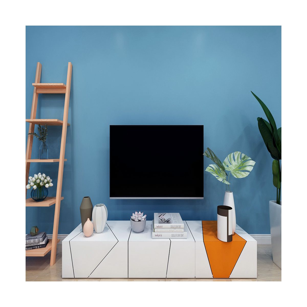 Self-adhesive Waterproof Solid Color Refurbished Stickers Decoration Wall Sticker in Orange Color Affordable and Durable