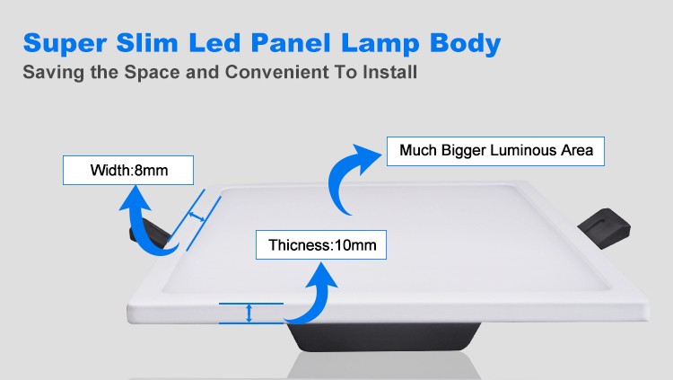 Unique Design Super Slim Aluminum Lamp Body Panel Light,New Product Ultra-narrow SMD Led Ceiling Square Embedded Plate Light