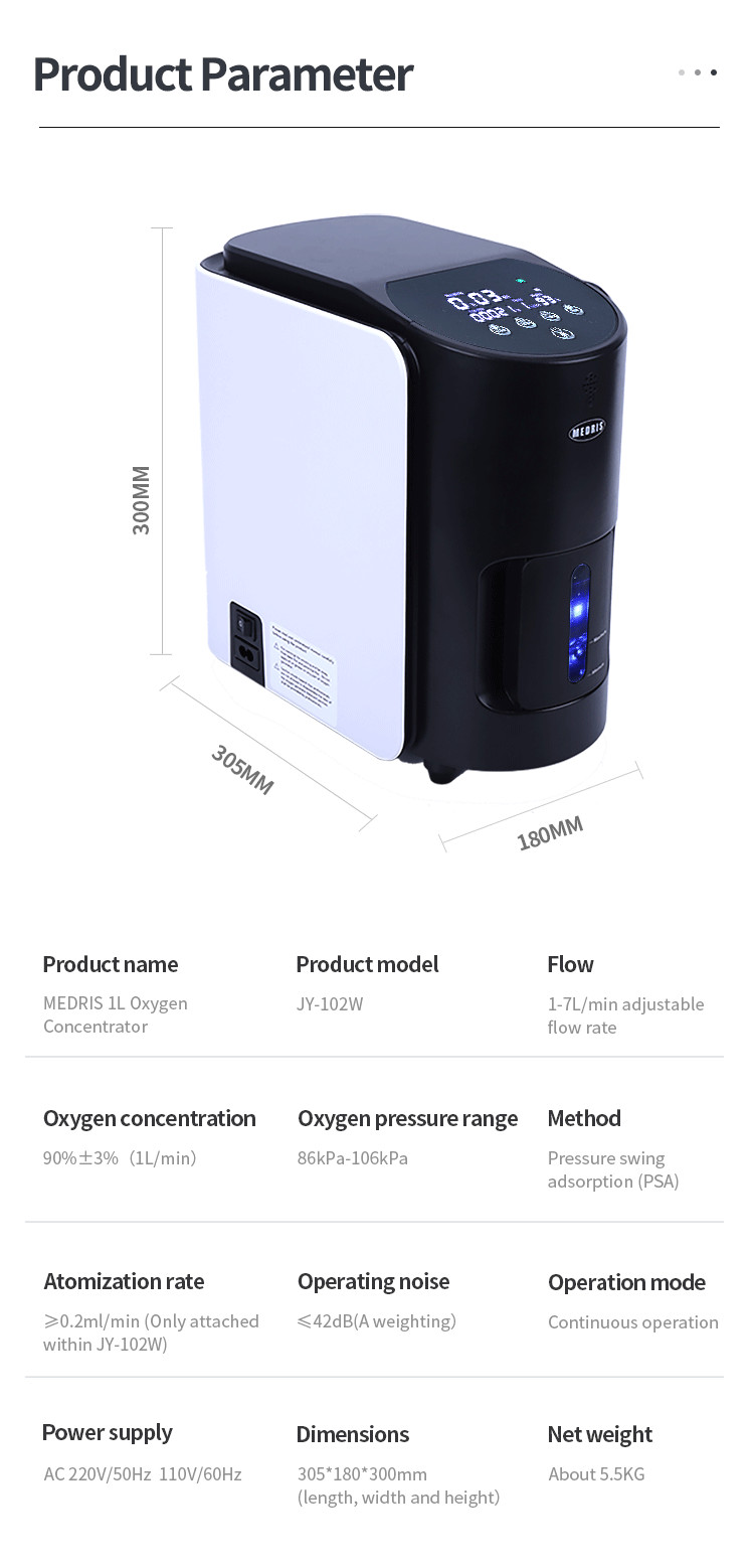 Polymer Screening Compression Portable LCD Screen Display For Home Oxygen Concentrator 7L