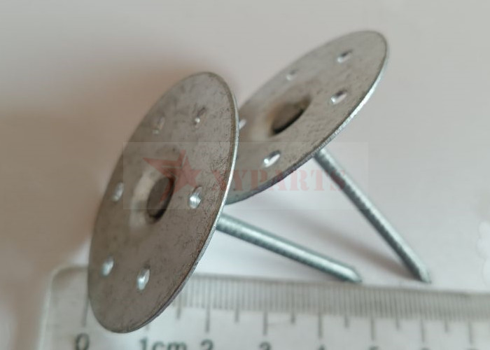 50mm Round Perforated Base Insulation Anchor Pins With Self Locking Washers