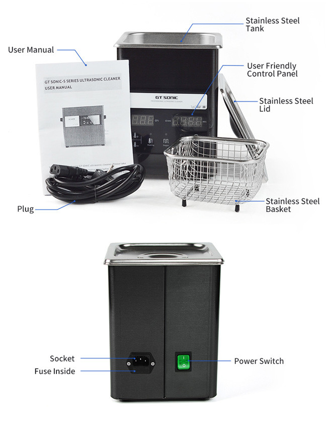 Small Vibration Cleaning Machine , Digital Heated Ultrasonic Cleaner