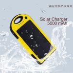 Travel Camping double usb solar mobile phone battery charger 5000mAh