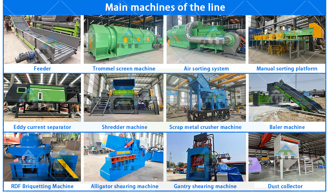 Municipal Solid Waste Metal Shredder Machine Scrap Metal Shredder For Brass