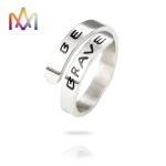 Steel Color 5g Engraving Words Personalized Jewelry Ring