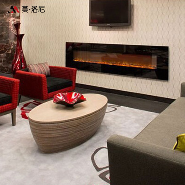 78inch Realistic Wood Burning Flames Linear Electric Fireplace Top Hot Air