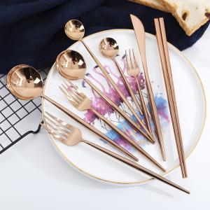 China High Quality Stainless Steel Cutlery with Rose Gold Color Wedding Banquet Flatware wholesale