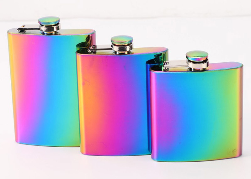 Personalised Gold Plated Whisky Hip Flask , Gradient Pocket Liquor Container