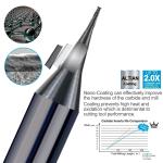 Square / Ball Nose Micro End Mills 2 Flutes Shank Diameter 4mm