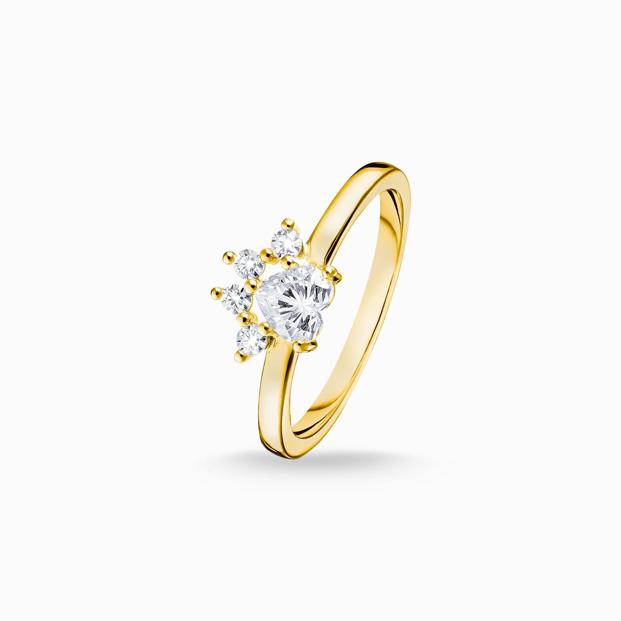 Beautiful Flower Sytle Ring Paw Cat 9K Gold Ring