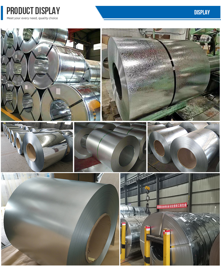 Factory have large stock galvanized coated steel coil z30 z60 z90 z180 can be customized 1000mm 1250mm width galvanized coil
