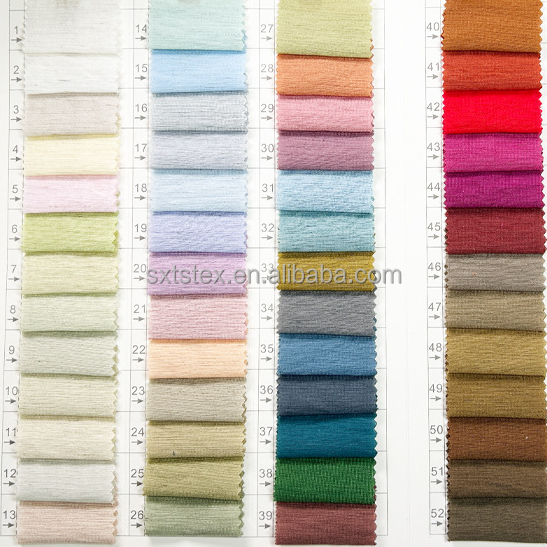 New Year Popular Soft Comfortable Linen Rayon Nylon in Light Weight Fabrics Women's Clothing Plain Dress Style