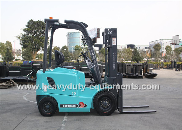 Blue SINOMTP Battery Powered 1.5 Ton Forklift 500mm Load Centre With Full View Mast