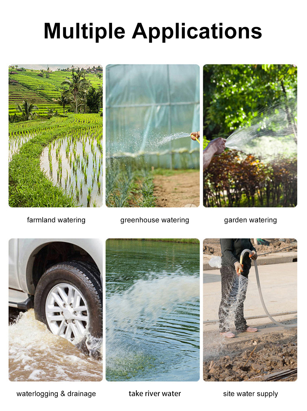 High Pressure 6 inch Agriculture Water Pumps 5HP Electric High Flow