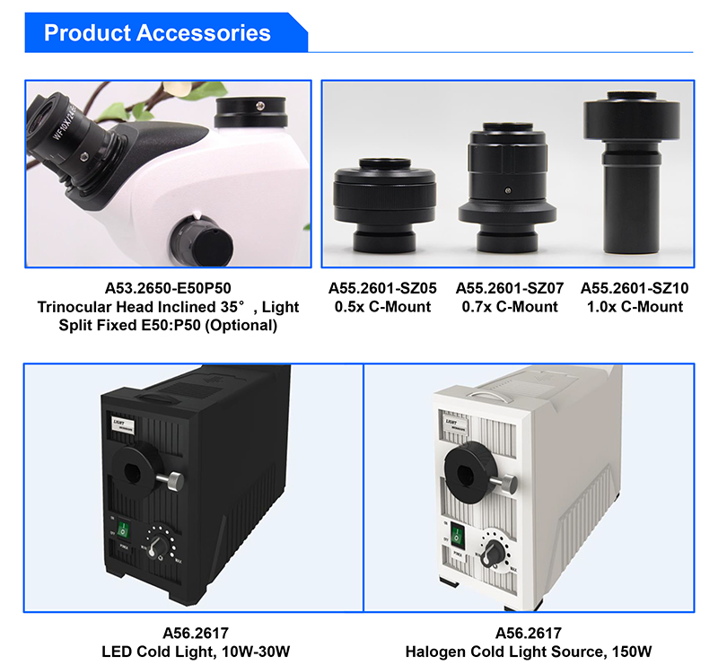 OPTO-EDU A23.2604 Zoom Stereo Microscope 0.68~4.7x 1:6.8 Binocular Up/Down 3W LED