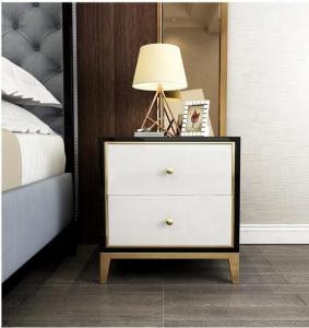 China Tempered Glass 50cm White Beside Table wholesale