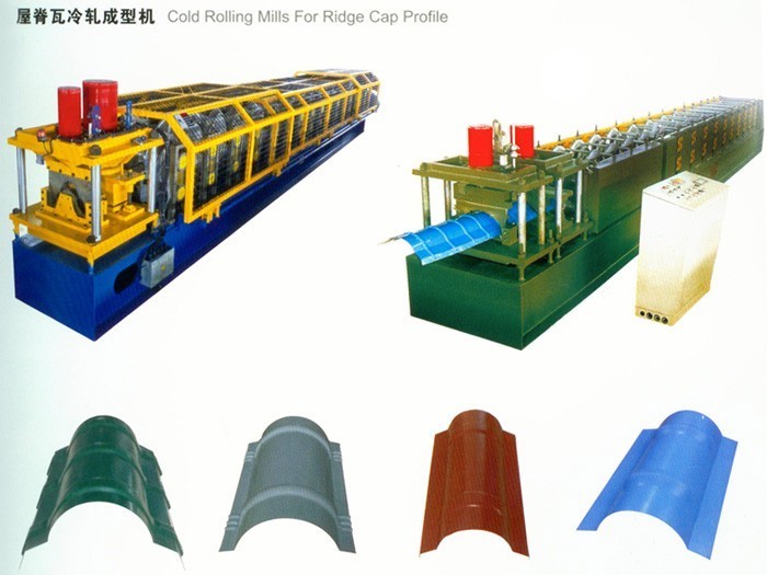 Round Ridge Cap Roll Forming Machine Hydraulic Punching Anti - Rust Rollers