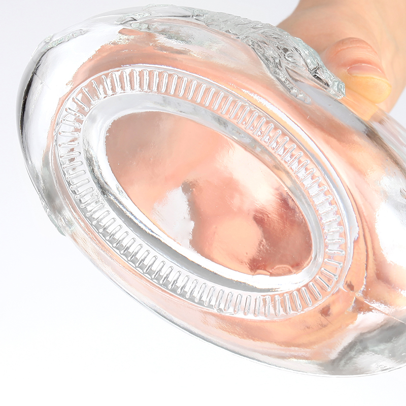 Collar Material Glass 500ml 1000ml Clear Tabular Glass Bottle for Vodka Brandy Whiskey