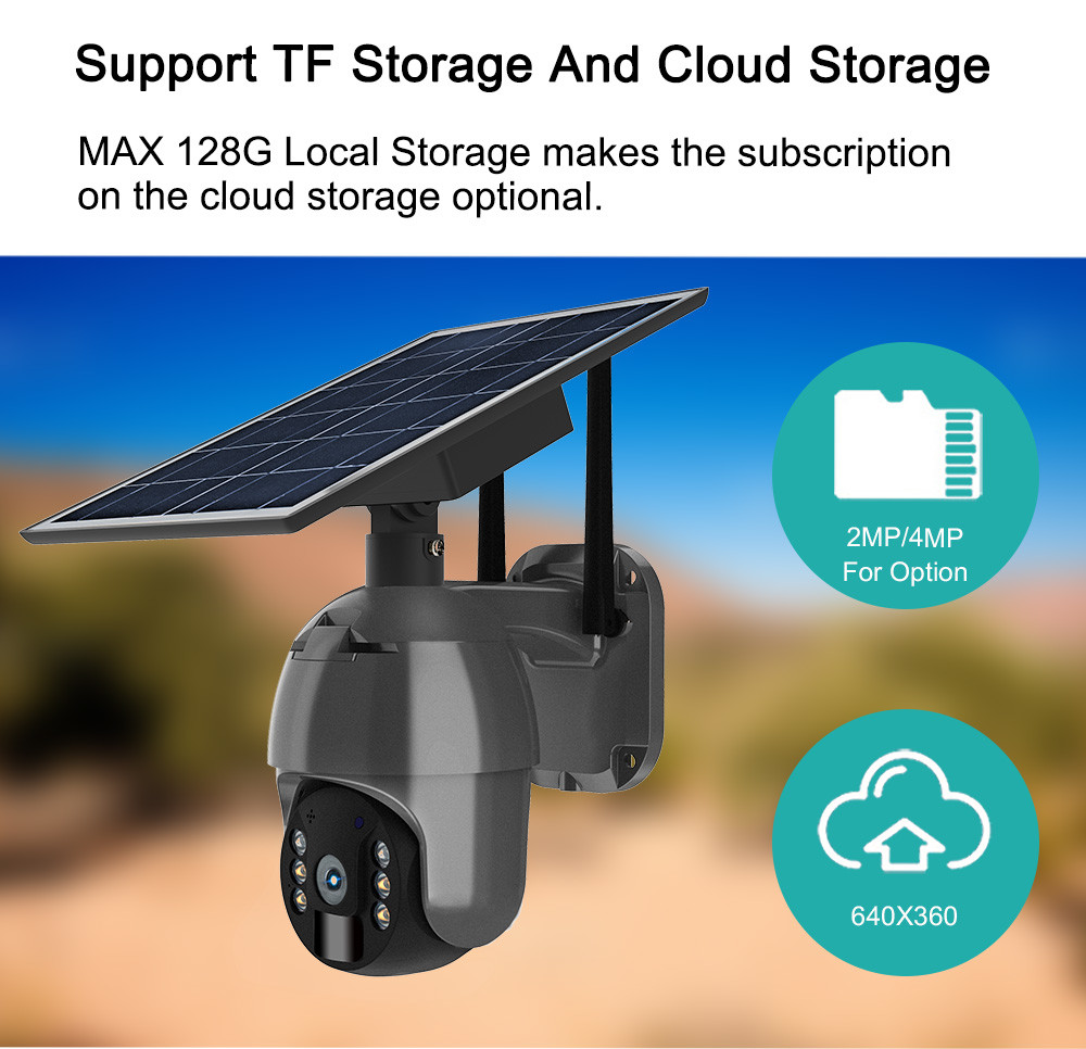 1080P Battery Security Camera Outdoor 8W Solar Panel Pan Tilt Camera 360 View