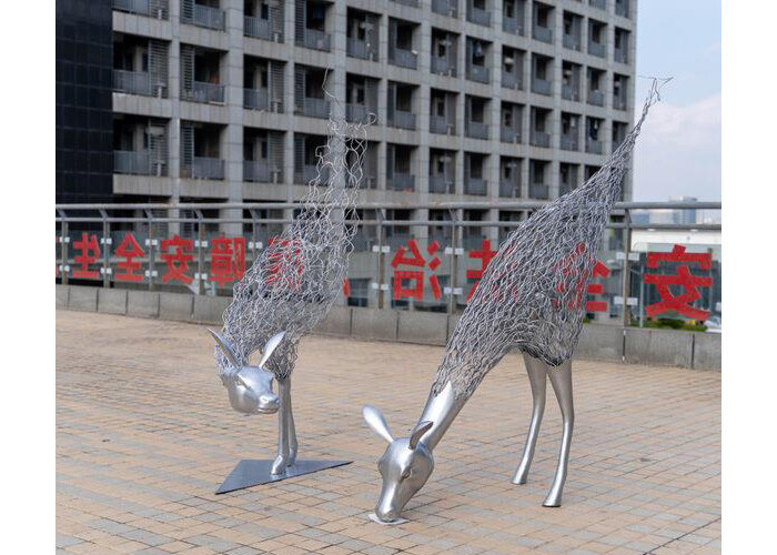 Modern Art Stainless Steel Outdoor Metal Animal Sculpture