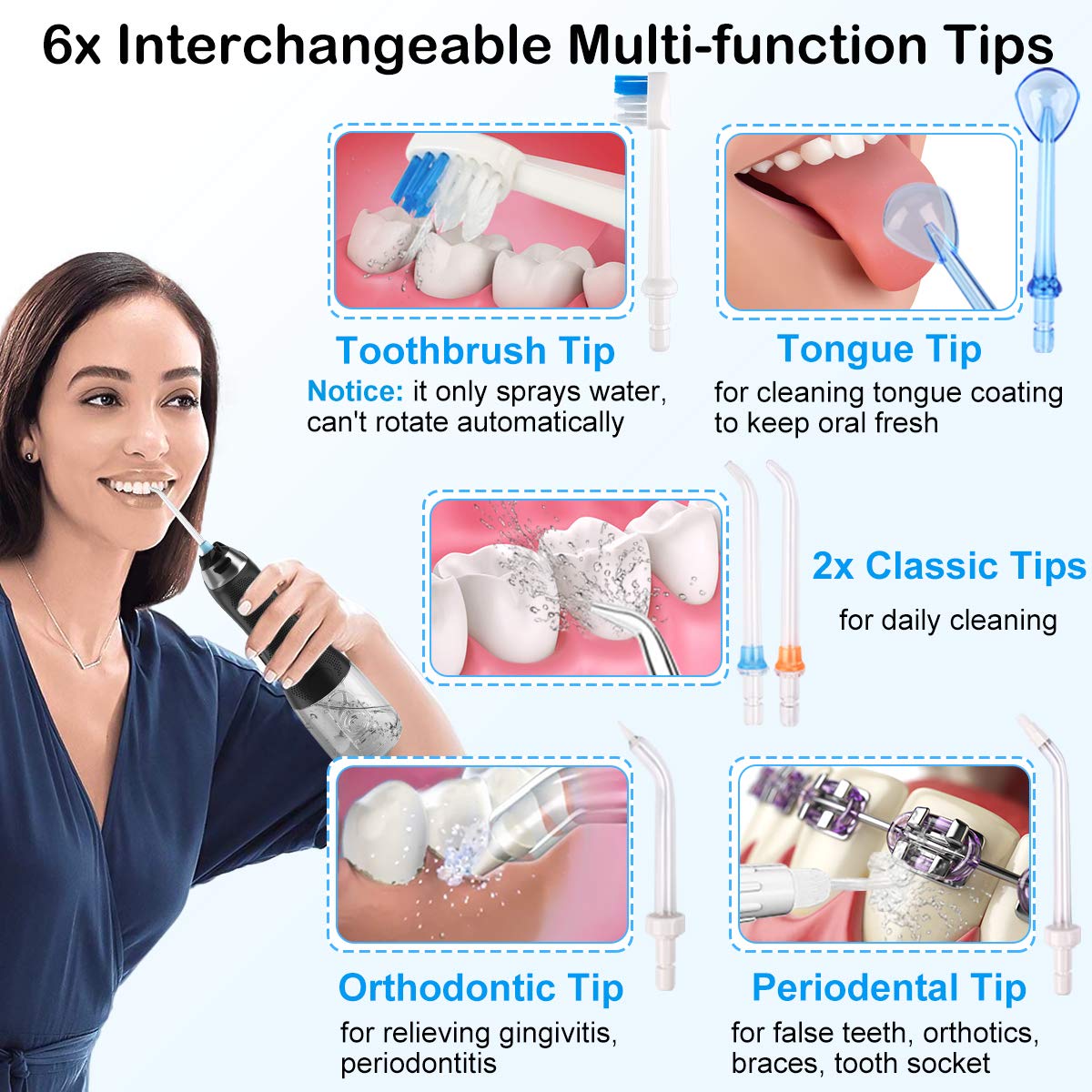 Cordless Express Portable Water Flosser Oral Irrigator IPX7 Waterproof