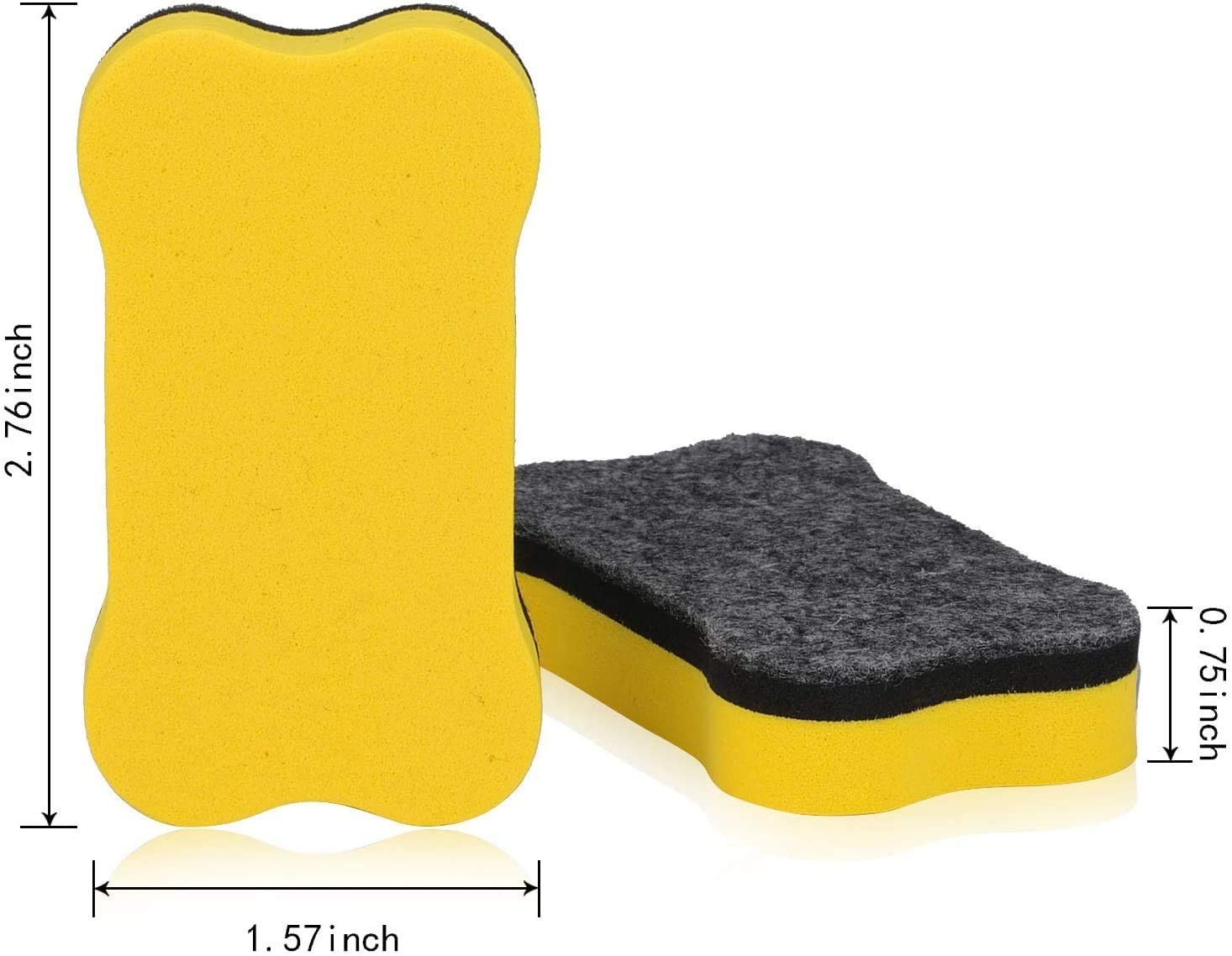 Blackboard Magnetic Dry Eraser Yellow Bone Shape 2.76 *1.57 Inch
